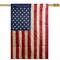 40" Embroidered Tea-Stained Patriotic USA House Flag